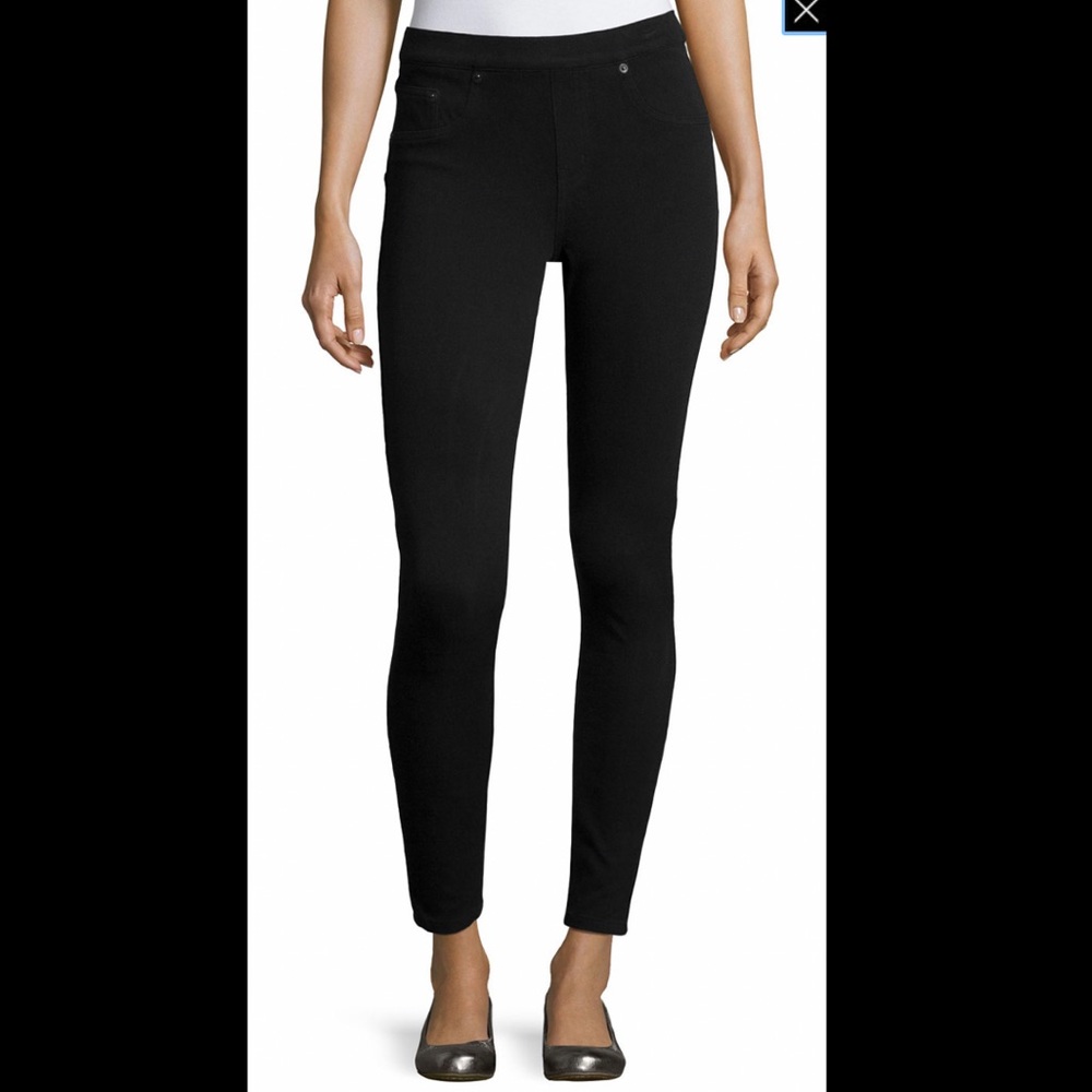 Spanx Jean-Ish Twill Leggings, Very Black sz LG